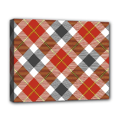 Smart Plaid Warm Colors Deluxe Canvas 20  X 16  (stretched) by ImpressiveMoments