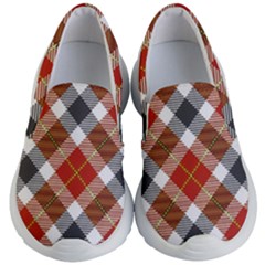 Smart Plaid Warm Colors Kid s Lightweight Slip Ons by ImpressiveMoments