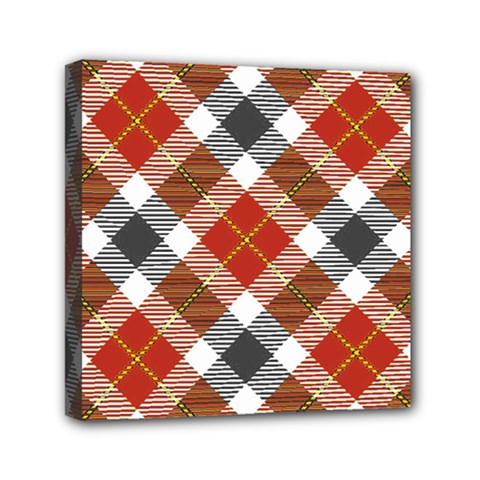 Smart Plaid Warm Colors Mini Canvas 6  X 6  (stretched) by ImpressiveMoments