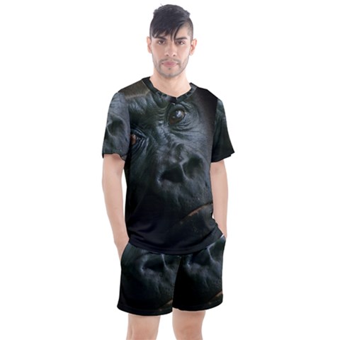 Gorilla Monkey Zoo Animal Men s Mesh Tee And Shorts Set by Nexatart