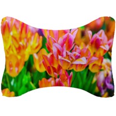 Blushing Tulip Flowers Seat Head Rest Cushion by FunnyCow