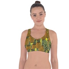 Tropical Pineapple Cross String Back Sports Bra by snowwhitegirl