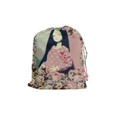 Rose Floral Doll Drawstring Pouch (medium) by snowwhitegirl