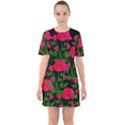 Roses At Night Sixties Short Sleeve Mini Dress View1