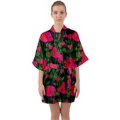 Roses At Night Quarter Sleeve Kimono Robe by snowwhitegirl