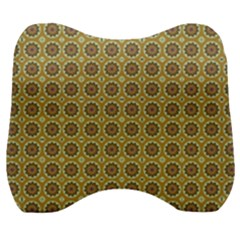 Floral Circles Yellow Velour Head Support Cushion by BrightVibesDesign