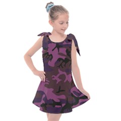 Camouflage Violet Kids  Tie Up Tunic Dress by snowwhitegirl