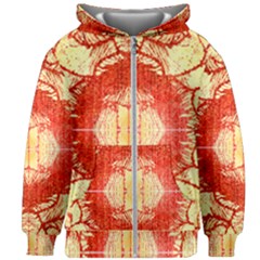 Seamless Red And Gold By Flipstylez Designs Kids Zipper Hoodie Without Drawstring by flipstylezfashionsLLC