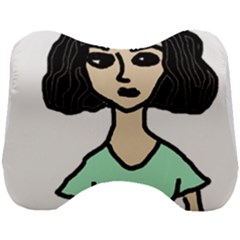 Angry Girl Head Support Cushion by snowwhitegirl