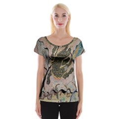 Lizard Volcano Cap Sleeve Top by chellerayartisans