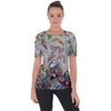 Transparent volcano fish Shoulder Cut Out Short Sleeve Top View1