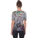 Transparent volcano fish Shoulder Cut Out Short Sleeve Top View2