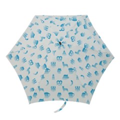 Oktoberfest Bavarian October Beer Festival Motifs In Bavarian Blue Mini Folding Umbrellas by PodArtist