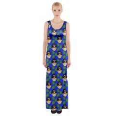 Frida Blue Maxi Thigh Split Dress by snowwhitegirl