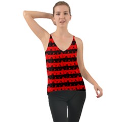 Red Devil And Black Halloween Nightmare Stripes  Chiffon Cami by PodArtist