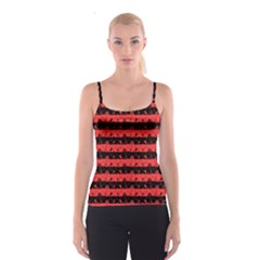 Donated Kidney Pink And Black Halloween Nightmare Stripes  Spaghetti Strap Top by PodArtist