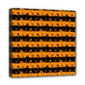 Pale Pumpkin Orange and Black Halloween Nightmare Stripes  Mini Canvas 8  x 8  (Stretched) View1