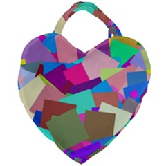 Colorful Squares                                             Giant Heart Shaped Tote by LalyLauraFLM