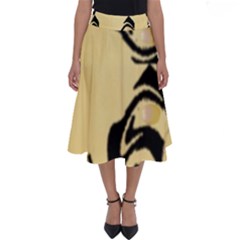 Peach And Black Swirl Design By Flipstylez Designs Perfect Length Midi Skirt by flipstylezfashionsLLC