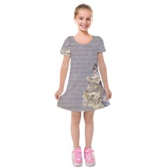 Background 1775352 1280 Kids  Short Sleeve Velvet Dress by vintage2030