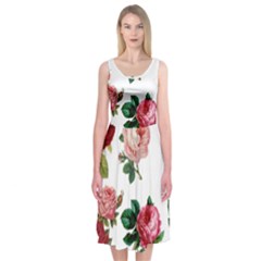 Roses 1770165 1920 Midi Sleeveless Dress by vintage2030