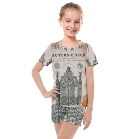 Building News Kids  Mesh Tee And Shorts Set by vintage2030