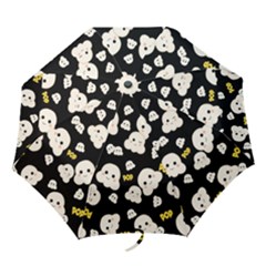 Cute Kawaii Popcorn Pattern Folding Umbrellas by Valentinaart