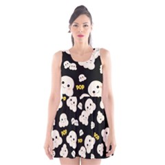 Cute Kawaii Popcorn Pattern Scoop Neck Skater Dress by Valentinaart