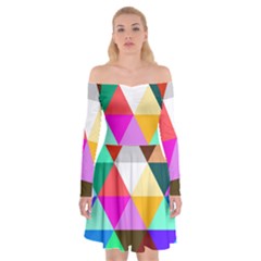 Triangles Pattern                                           Off Shoulder Skater Dress by LalyLauraFLM