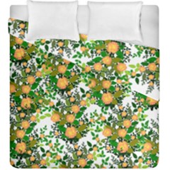 Peach Roses White Duvet Cover Double Side (king Size) by snowwhitegirl