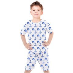 Vintage Face Anchor Blue Kid s Set by snowwhitegirl