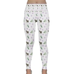 White Deer Pattern Lightweight Velour Classic Yoga Leggings by snowwhitegirl