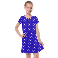 Little  Dots Royal Blue Kids  Cross Web Dress by snowwhitegirl