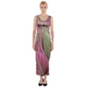 Pink Leaves Fitted Maxi Dress View1