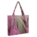 Pink Leaves Zipper Medium Tote Bag View2