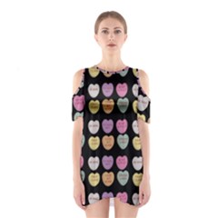 Valentine Hearts Black Shoulder Cutout One Piece Dress by snowwhitegirl