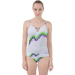 Wavy Line Design Cut Out Top Tankini Set by dflcprints