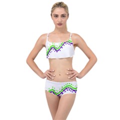 Wavy Line Design Layered Top Bikini Set by dflcprints