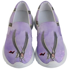 Cute Little Pegasus With Butterflies Kid s Lightweight Slip Ons by FantasyWorld7