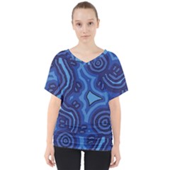 Aboriginal Art - Travel  V-neck Dolman Drape Top by hogartharts