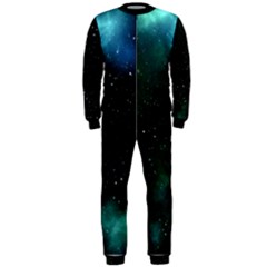 Galaxy Sky Blue Green Onepiece Jumpsuit (men)  by snowwhitegirl