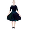 Galaxy Sky Blue Green Quarter Sleeve A-Line Dress View2