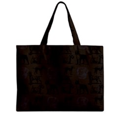 Dog Pattern Brown Zipper Mini Tote Bag by snowwhitegirl