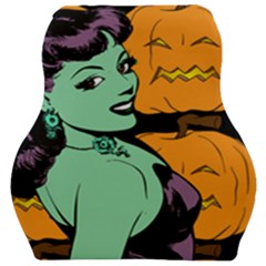 Zombie Retro Girl Black Car Seat Velour Cushion  by snowwhitegirl