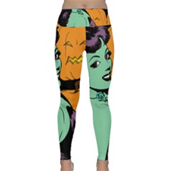 Zombie Retro Girl Black Lightweight Velour Classic Yoga Leggings by snowwhitegirl