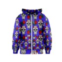 Skull Pattern Blue Kids  Zipper Hoodie View1