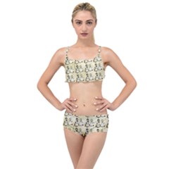 Little Victorian Girls Pattern Layered Top Bikini Set by snowwhitegirl