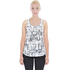 Black And White Background Wallpaper Pattern Piece Up Tank Top by Simbadda