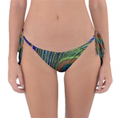 Peacock Feather Macro Peacock Bird Reversible Bikini Bottom by Simbadda