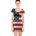 Vintage American flag Short Sleeve Bodycon Dress View1